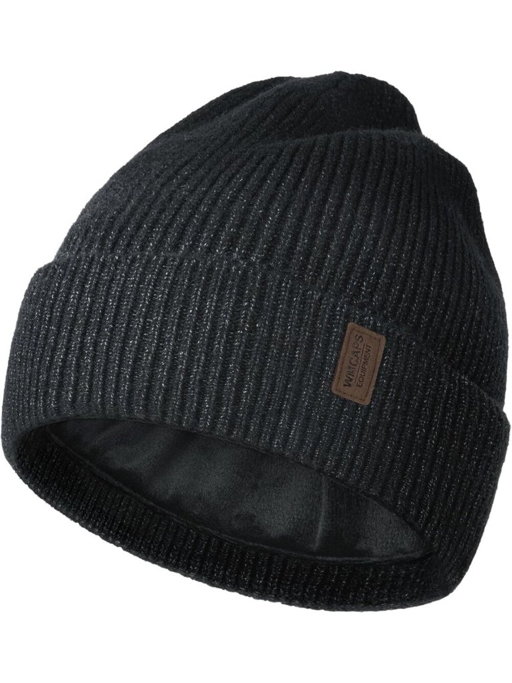 Unisex Tie Dye Black Winter Beanie For Soft Fleece Lined Knit Ski Hat Warm Cap